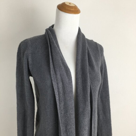 BAREFOOT DREAMS Dark Gray Bamboo Chic Lite Knit Open Front Cardigan - Picture 6 of 11